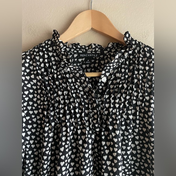 J.Crew Mercantile Women Heart Shape Design Blouse Sized 4 - Picture 2 of 11